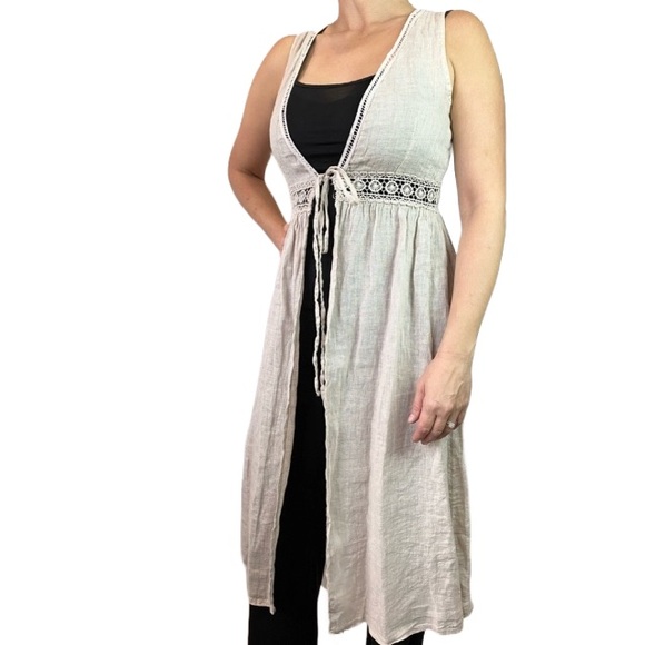 Boho Linen Wrap Dress | Cover up - Picture 3 of 6